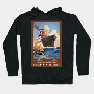 Famous American Flag Ships Vintage Poster 1927 Hoodie